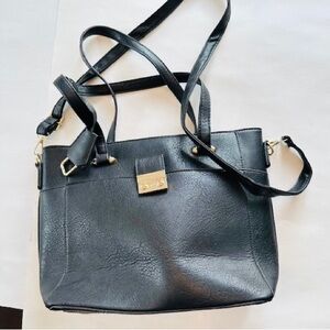 SATCHEL CROSSBODY Brown Convert Vegan Pebbled Leather Perfect! 15”Wx 11”Hx 5”D